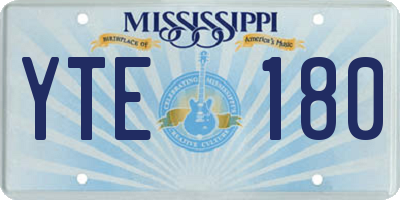 MS license plate YTE180