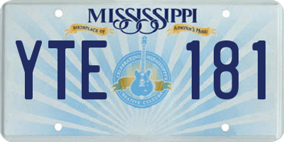 MS license plate YTE181