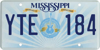 MS license plate YTE184