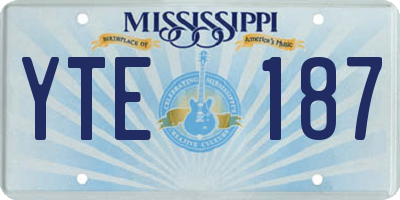MS license plate YTE187