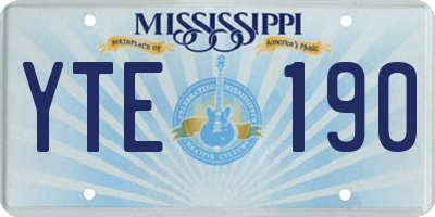 MS license plate YTE190
