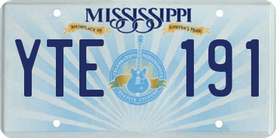 MS license plate YTE191