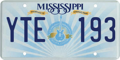 MS license plate YTE193