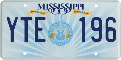 MS license plate YTE196