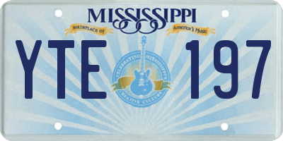 MS license plate YTE197