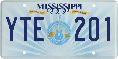 MS license plate YTE201