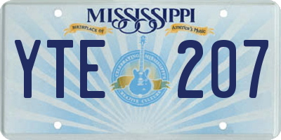 MS license plate YTE207
