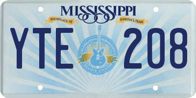 MS license plate YTE208