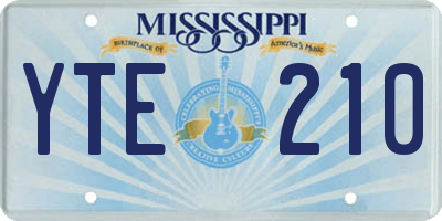 MS license plate YTE210
