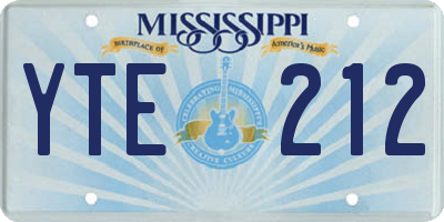 MS license plate YTE212