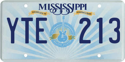 MS license plate YTE213