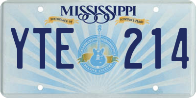 MS license plate YTE214