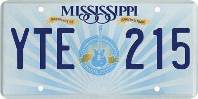MS license plate YTE215