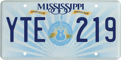 MS license plate YTE219
