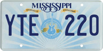 MS license plate YTE220