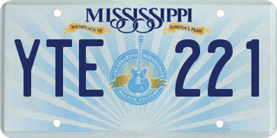 MS license plate YTE221