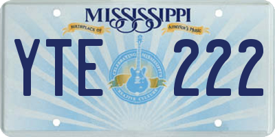 MS license plate YTE222
