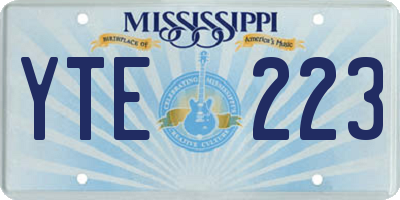 MS license plate YTE223