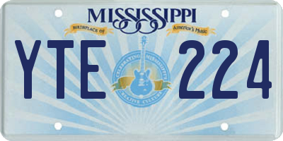 MS license plate YTE224