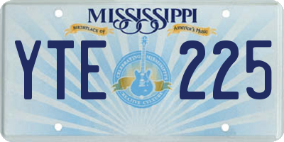MS license plate YTE225