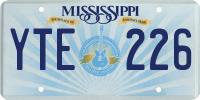 MS license plate YTE226
