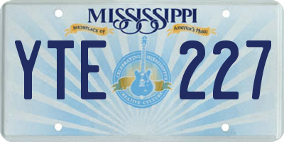 MS license plate YTE227