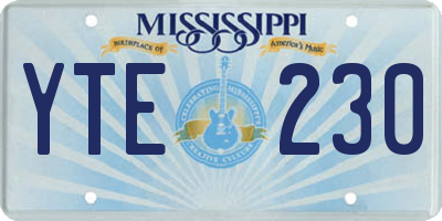 MS license plate YTE230