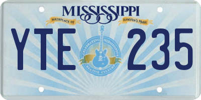 MS license plate YTE235
