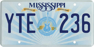 MS license plate YTE236