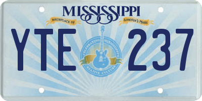 MS license plate YTE237