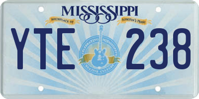 MS license plate YTE238