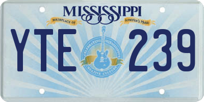 MS license plate YTE239