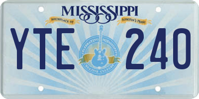 MS license plate YTE240