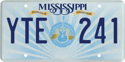 MS license plate YTE241