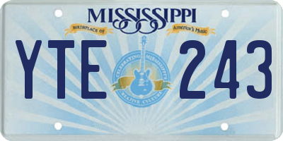 MS license plate YTE243