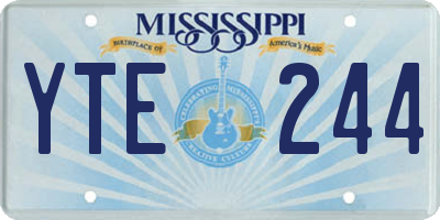 MS license plate YTE244