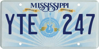MS license plate YTE247