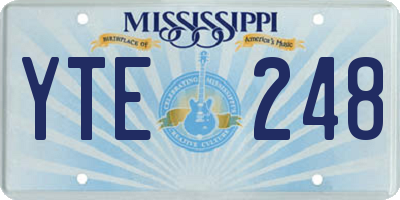 MS license plate YTE248