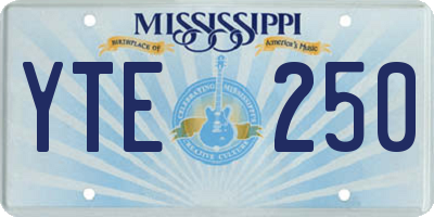 MS license plate YTE250