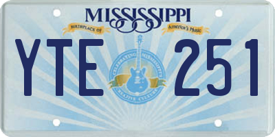 MS license plate YTE251