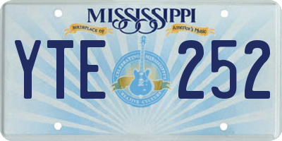 MS license plate YTE252