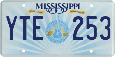 MS license plate YTE253