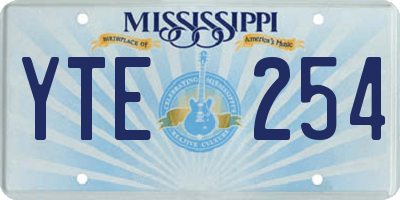 MS license plate YTE254