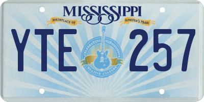 MS license plate YTE257
