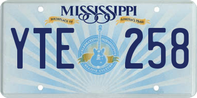 MS license plate YTE258