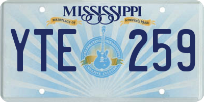 MS license plate YTE259