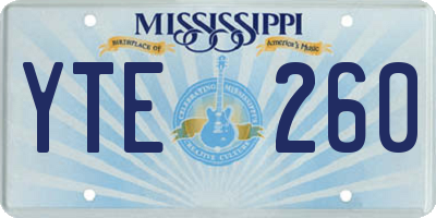MS license plate YTE260
