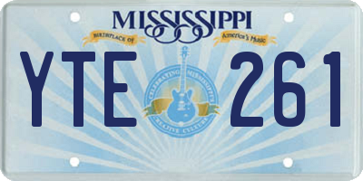 MS license plate YTE261