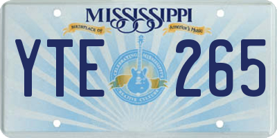 MS license plate YTE265