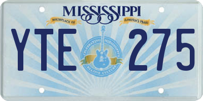 MS license plate YTE275